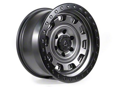 Arena Gunner Satin Gunmetal Center with Satin Black Lip 6-Lug Wheel; 17x9; -12mm Offset (24-25 Ranger)