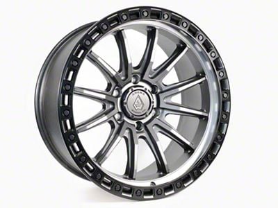 Arena Mission Satin Gunmetal Center with Satin Black Lip 6-Lug Wheel; 20x9; 0mm Offset (24-25 Ranger)