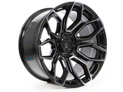 Arena Cobra Glossy Black with Brushed DDT Face Clear 6-Lug Wheel; 22x10; -18mm Offset (19-25 Sierra 1500)