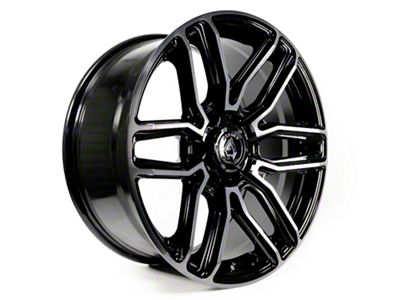 Arena Supreme Glossy Black with Brushed DDT Face Clear 6-Lug Wheel; 20x9; 1mm Offset (19-25 Sierra 1500)