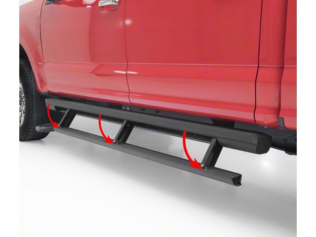 ActionTrac Powered Running Boards; Carbide Black (15-24 F-150 SuperCrew)