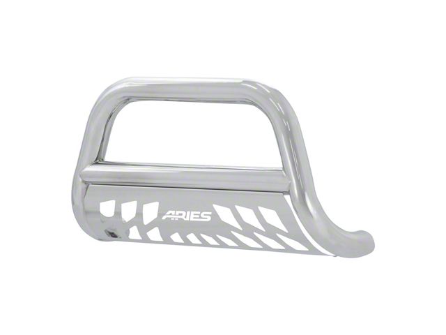 3-Inch Bull Bar with Skid Plate; Stainless Steel (07-18 Silverado 1500)