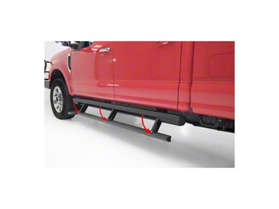 ActionTrac Powered Running Boards; Carbide Black (17-25 F-250 Super Duty SuperCrew)