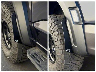 Ark Splash Guards TriXpoly Micro Mud Flap Flares; Front and Rear; Black (21-26 F-150 Raptor)