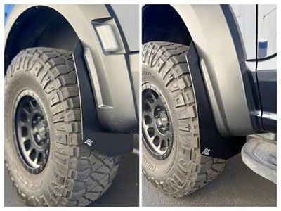 Ark Splash Guards TriXpoly Mid Mud Flaps; Front and Rear; Black (21-26 F-150 Raptor)