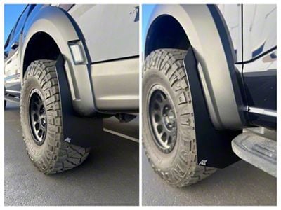 Ark Splash Guards TriXpoly Mud Flaps; Front and Rear; Black (21-26 F-150 Raptor)