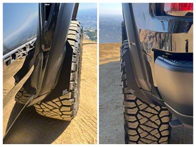 Ark Splash Guards TriXpoly Micro Mud Flap Flares; Front and Rear; Black (21-24 RAM 1500 TRX)