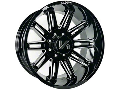 Arkon Off-Road Churchill Gloss Black Milled 8-Lug Wheel; ; 22x12; -51mm Offset (03-09 RAM 2500)