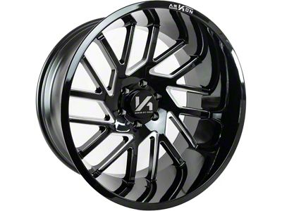 Arkon Off-Road Mandela Gloss Black Milled 8-Lug Wheel; 22x12; -51mm Offset (03-09 RAM 3500)