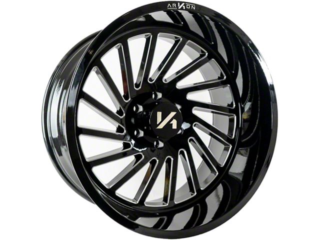 Arkon Off-Road Caesar Gloss Black Milled 8-Lug Wheel; Left Directional; 20x10; -25mm Offset (11-14 Silverado 3500 HD SRW)