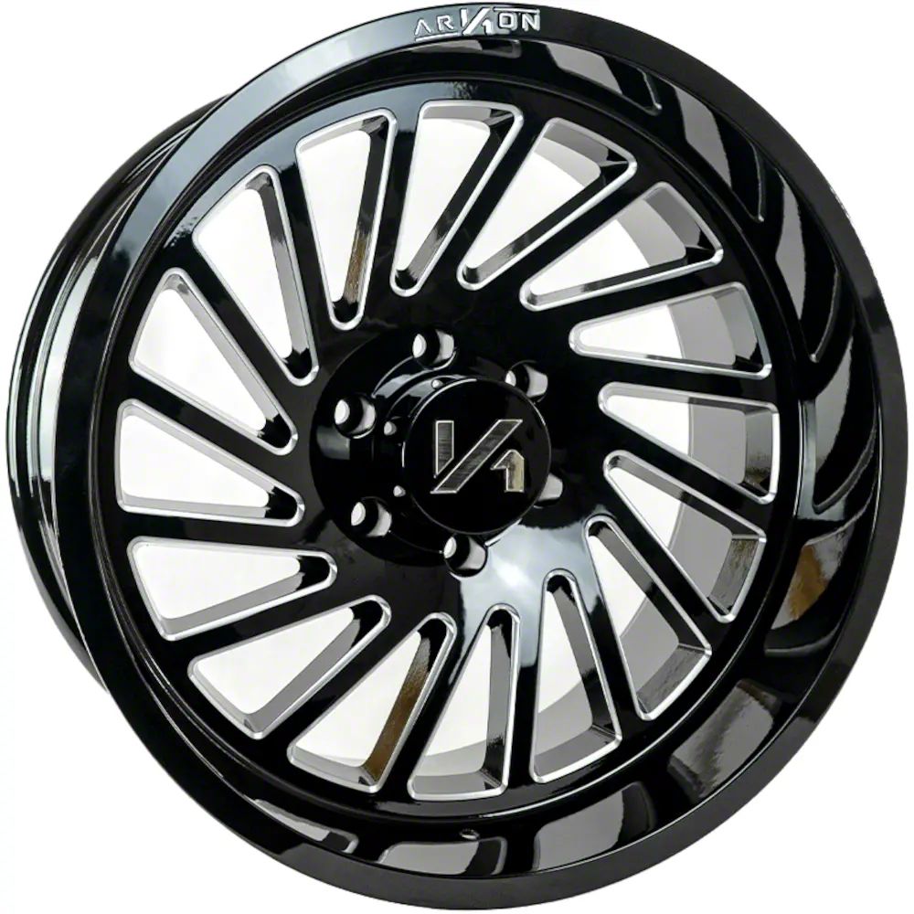 Arkon Off-Road Tahoe Caesar Gloss Black with Milled Edges 6-Lug 4-Wheel ...