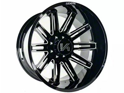 Arkon Off-Road Churchill Gloss Black Milled 5-Lug Wheel; ; 22x12; -51mm Offset (09-18 RAM 1500)