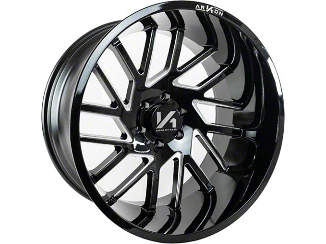 Arkon Off-Road Mandela Gloss Black Milled 8-Lug Wheel; Right Directional; 20x10; -25mm Offset (17-22 F-250 Super Duty)