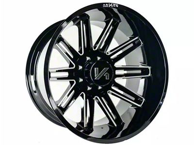 Arkon Off-Road Churchill Gloss Black Milled 5-Lug Wheel; ; 22x12; -51mm Offset (05-11 Dakota)