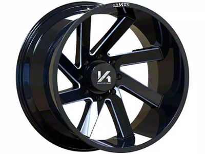 Arkon Off-Road Lincoln Gloss Black Milled 5-Lug Wheel; Right Directional; 22x12; -51mm Offset (05-11 Dakota)