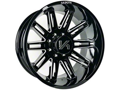 Arkon Off-Road Churchill Gloss Black Milled 8-Lug Wheel; 22x12; -51mm Offset (23-25 F-250 Super Duty)