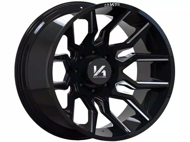 Arkon Off-Road Roosevelt Gloss Black Milled 8-Lug Wheel; 20x12; -51mm Offset (17-22 F-250 Super Duty)