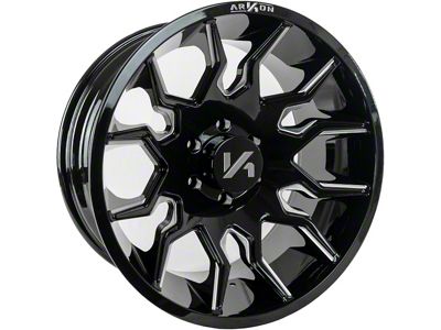 Arkon Off-Road Roosevelt Gloss Black Milled 8-Lug Wheel; 20x10; -25mm Offset (20-25 Sierra 3500 HD SRW)