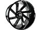 Arkon Off-Road Lincoln Gloss Black with Milled Edges 6-Lug 4-Wheel Kit; 24x14; -81mm Offset (21-24 Tahoe)