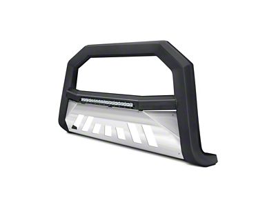 Armordillo AR Series Bull Bar with LED Light Bar and Aluminum Skid Plate; Matte Black (97-04 Dakota)