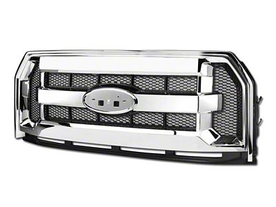 Armordillo OE Style Upper Replacement Grille; Chrome (15-17 F-150, Excluding Raptor)