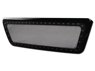 Armordillo Studded Mesh Upper Replacement Grille; Gloss Black (04-08 F-150)