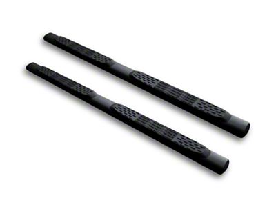 Armordillo 5-Inch Oval Side Step Bars; Matte Black (02-08 RAM 1500 Quad Cab)