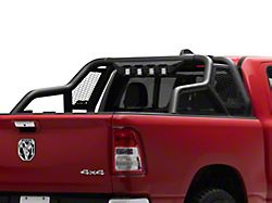 CR1 Chase Rack with LED Shroud; Matte Black (19-25 RAM 1500 w/o RAM Box)