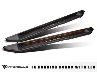 Armordillo FX Running Boards with LED Lights; Matte Black (19-24 RAM 1500 Crew Cab)