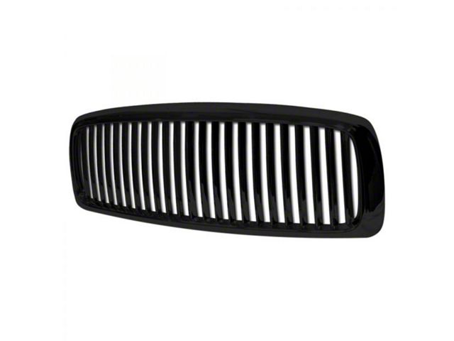 Armordillo Vertical Style Upper Replacement Grille; Gloss Black (02-05 RAM 1500)