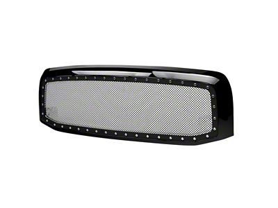 Armordillo Studded Mesh Upper Replacement Grille; Gloss Black (02-05 RAM 1500)