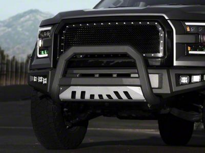 Armordillo AR Series Bull Bar with Aluminum Skid Plate; Matte Black (10-18 RAM 2500)