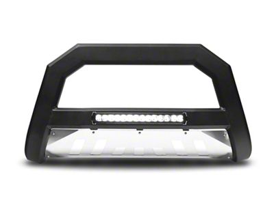 Armordillo AR Series Bull Bar with Aluminum Skid Plate and LED Light Bar; Matte Black (19-24 Sierra 1500)