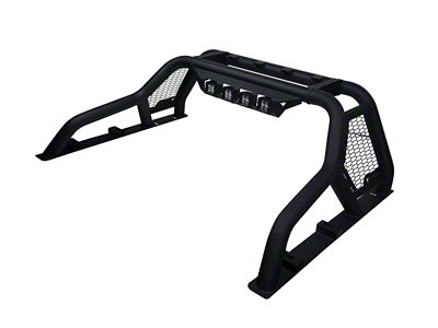 Armordillo CR1 Chase Rack with LED Shroud; Matte Black (99-24 Sierra 1500)