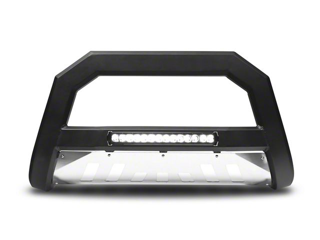 Armordillo AR Series Bull Bar with Aluminum Skid Plate and LED Light Bar; Matte Black (2007 Sierra 2500 HD)