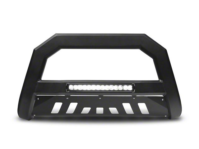 Armordillo AR Series Bull Bar with Aluminum Skid Plate and LED Light Bar; Matte Black (11-19 Sierra 2500 HD)