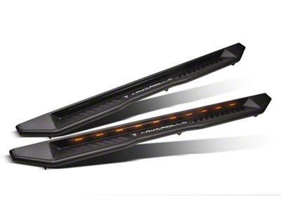 Armordillo FX Running Boards with LED Lights; Matte Black (07-19 Sierra 2500 HD Crew Cab)
