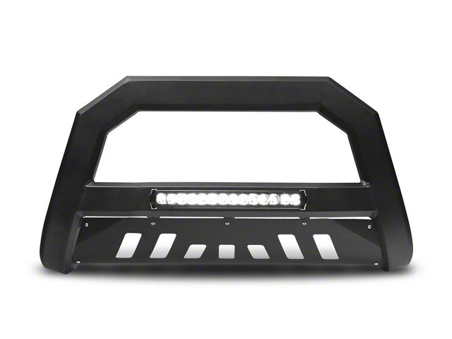 Armordillo AR Series Bull Bar with Aluminum Skid Plate and LED Light Bar; Matte Black (07-10 Sierra 3500 HD)