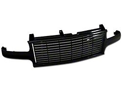 Horizontal Style Upper Replacement Grille; Black (99-02 Silverado 1500)