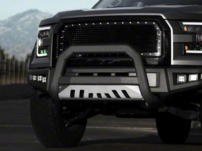 Armordillo AR Series Bull Bar with Aluminum Skid Plate; Matte Black (07-10 Silverado 2500 HD)