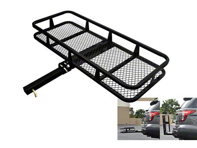 2-Inch Receiver Hitch Fold Up Basket Style Cargo Carrier; 20-Inch x 48-Inch (Universal; Some Adaptation May Be Required)