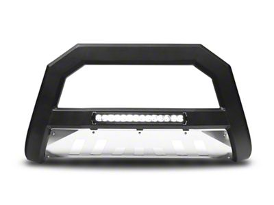 Armordillo AR Series Bull Bar with Aluminum Skid Plate and LED Light Bar; Matte Black (07-10 Silverado 3500 HD)