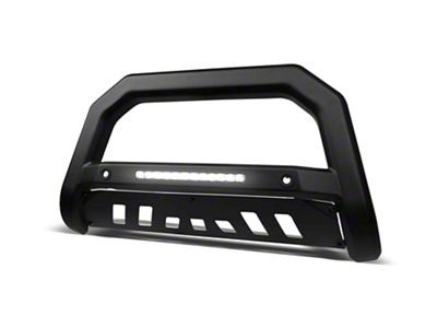 Armordillo AR-T Series Bull Bar with LED Light Bar; Pre-Drilled for Front Parking Sensors; Matte Black (21-25 Tahoe)