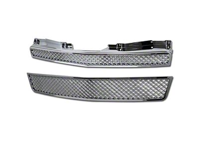 Armordillo Mesh Upper Replacement Grille; Chrome (07-14 Tahoe)