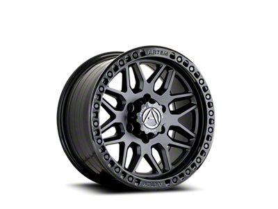 Artem GRIMLOCK Satin Black Face with Gloss Black Ring 8-Lug Wheel; 20x10; -19mm Offset (07-10 Silverado 2500 HD)