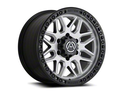 Artem GRIMLOCK Silver Face with Satin Black Ring 6-Lug Wheel; 17x9; 12mm Offset (23-26 Colorado)