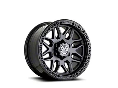 Artem GRIMLOCK Satin Black Face with Gloss Black Ring 8-Lug Wheel; 20x10; -19mm Offset (01-06 Sierra 2500 HD)