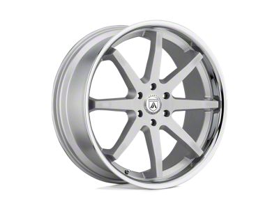 Asanti Kaiser Brushed Silver with Chrome Lip 6-Lug Wheel; 22x9.5; 30mm Offset (04-08 F-150)