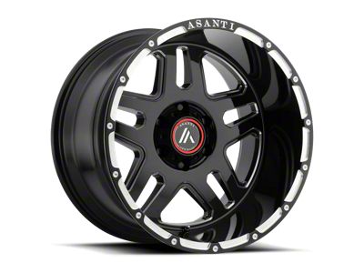 Asanti Enforcer Gloss Black Milled 8-Lug Wheel; 17x9; -12mm Offset (08-10 F-350 Super Duty SRW)