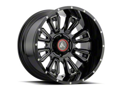 Asanti Blackhawk Gloss Black Milled 6-Lug Wheel; 20x9; -12mm Offset (14-18 Silverado 1500)